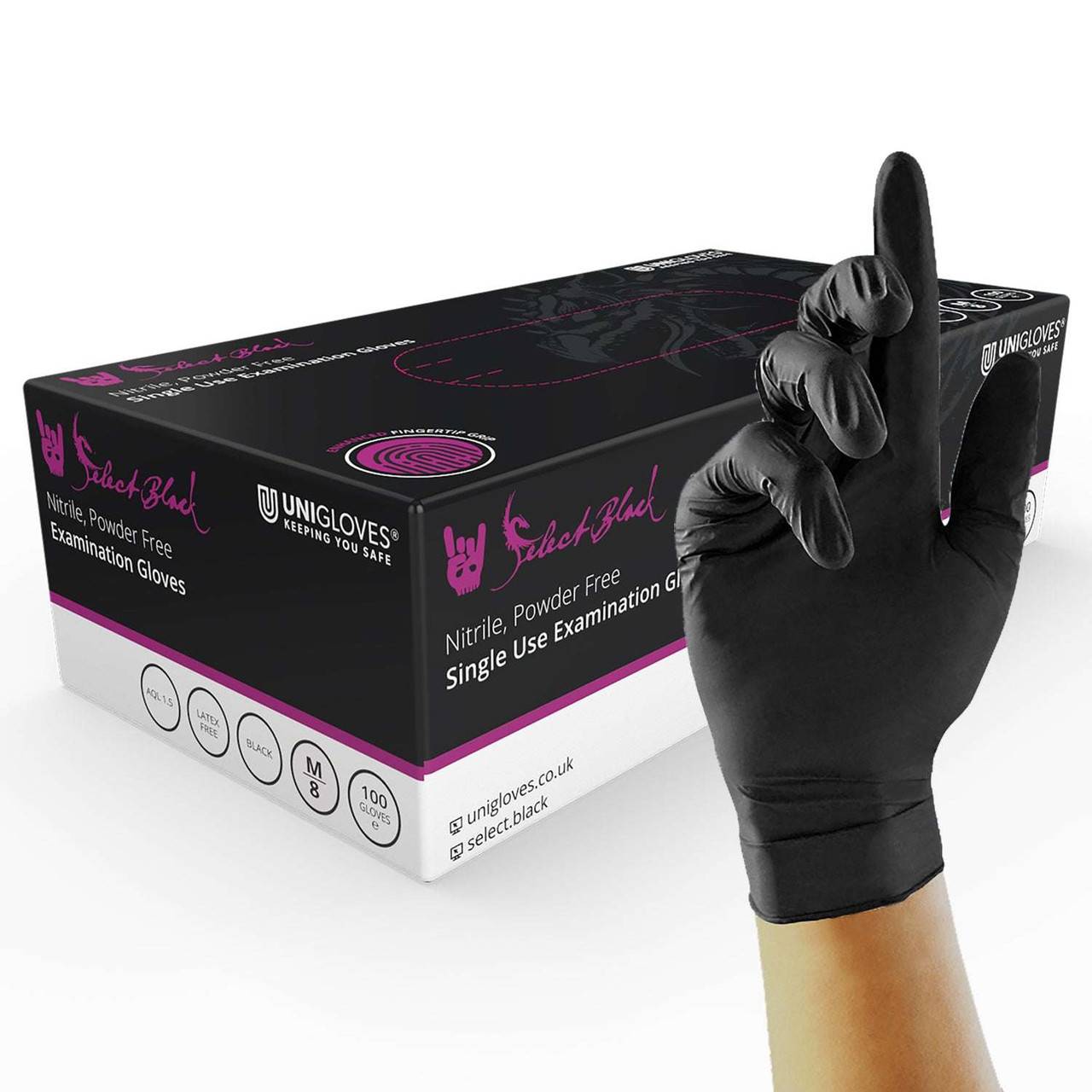 Unigloves Select Zwarte Nitril Handschoenen